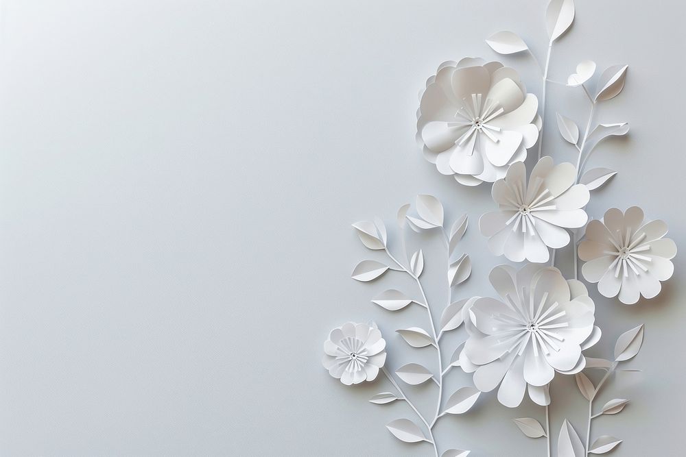 White paper flowers art creativity decoration.