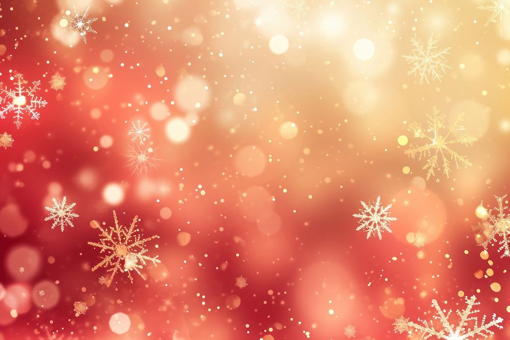 Circle bokeh with snowflake backgrounds pattern red.