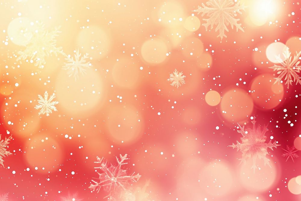Circle bokeh with snowflake backgrounds pattern red.
