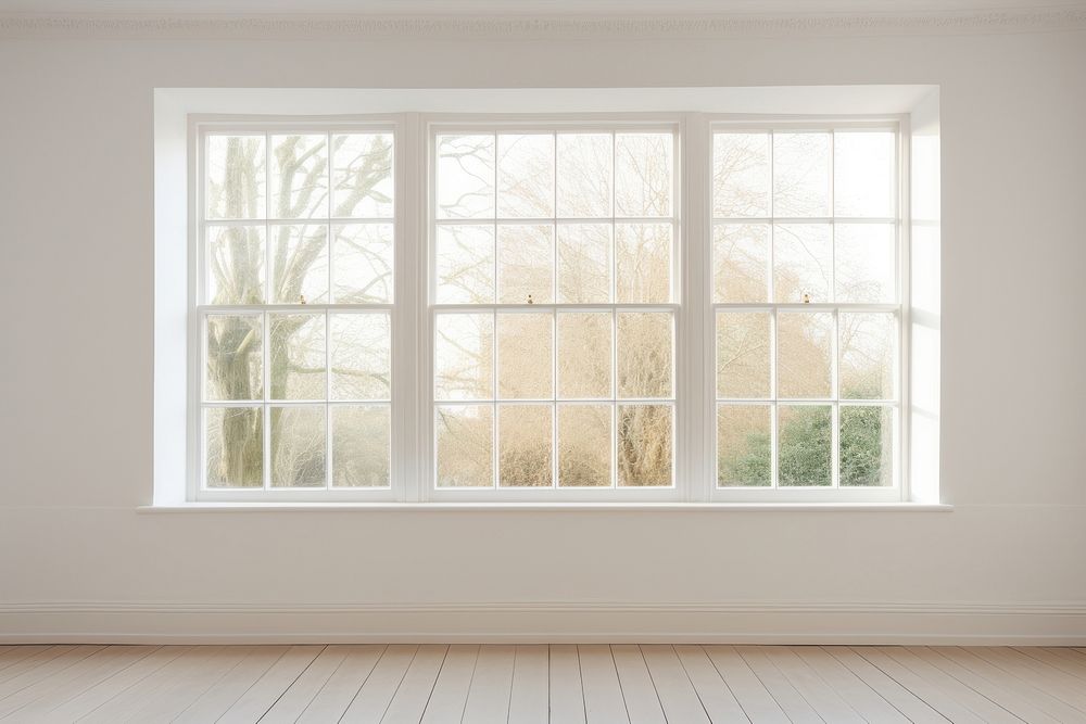 Window windowsill white wall.