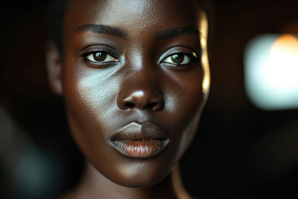 Black female model portrait black skin. AI generated Image by rawpixel.