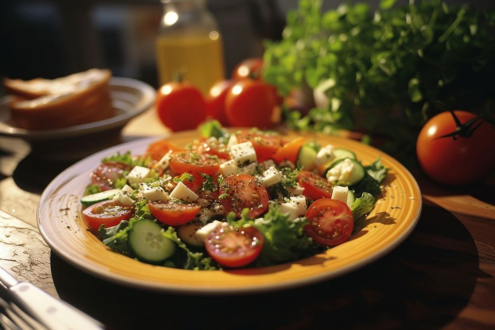 Healthy salad dish plate food meal.