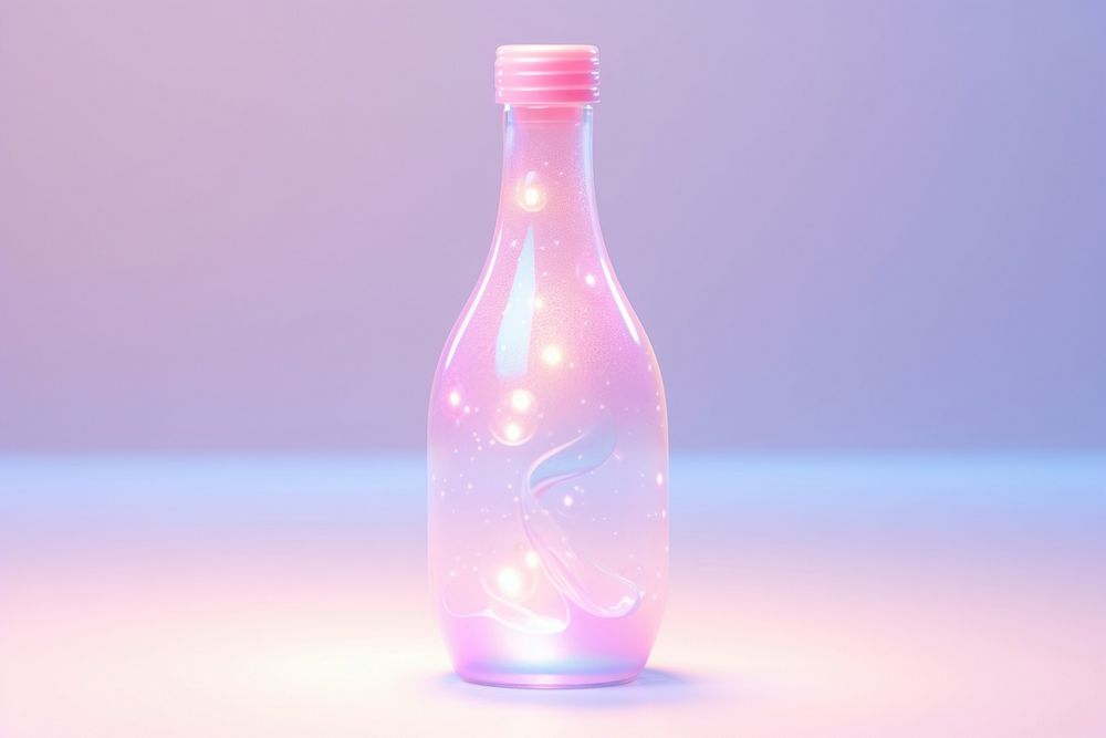Soft pastel light pink bottle glass drink.