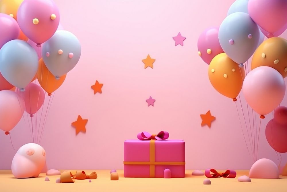Cute brithday fantasy background balloon anniversary celebration.