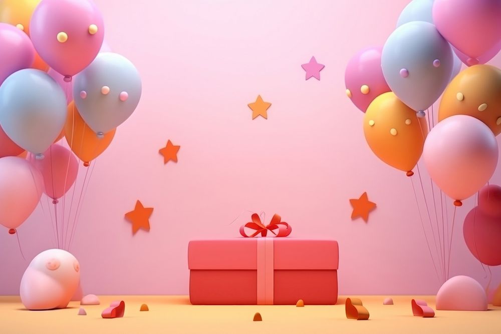 Cute brithday fantasy background balloon celebration anniversary.