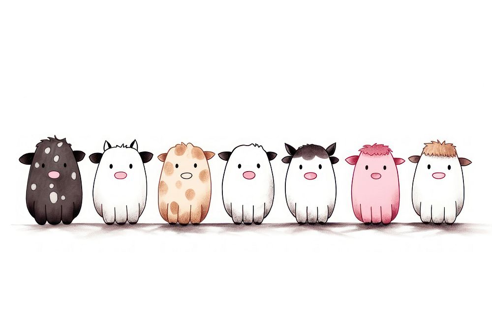  Cow in a row livestock mammal animal. AI generated Image by rawpixel.