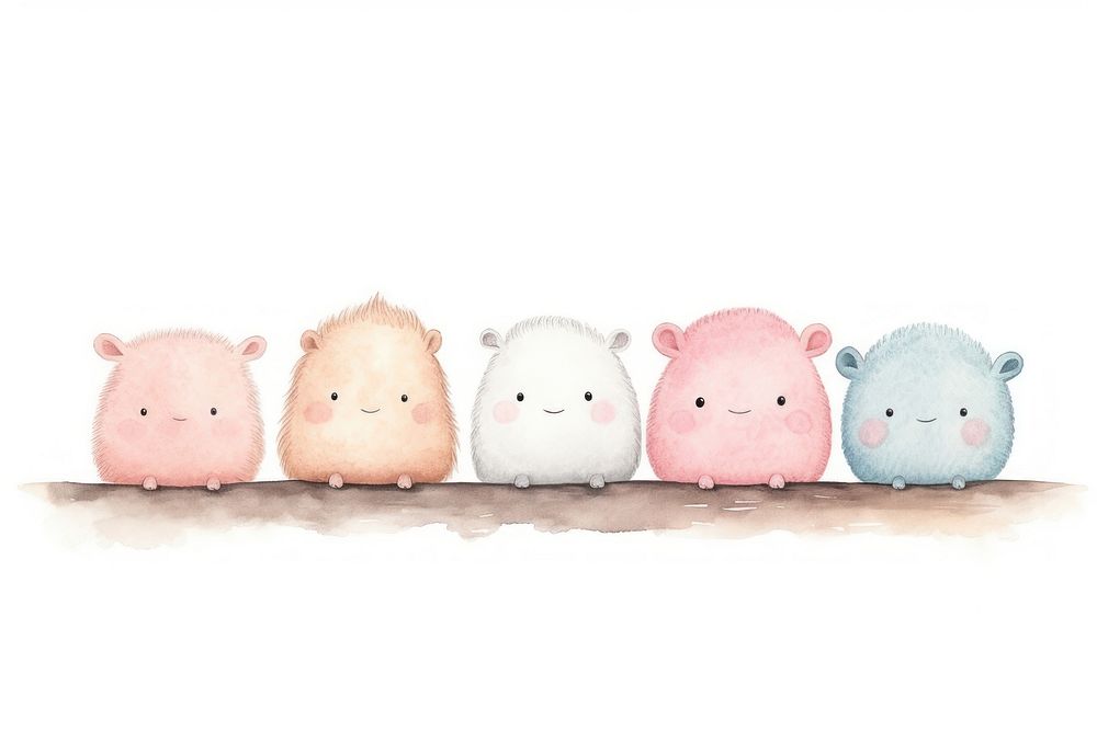  Pig in a row animal mammal rodent. AI generated Image by rawpixel.