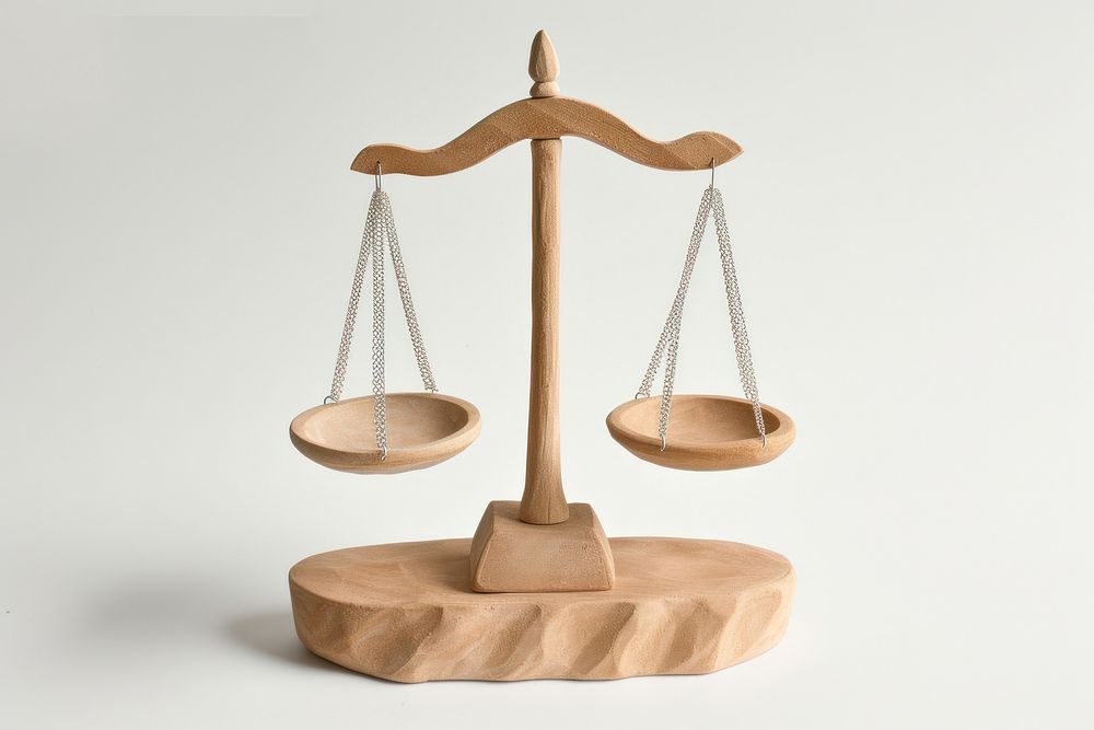 Clay 3d legal justice balance scale wood simplicity furniture.