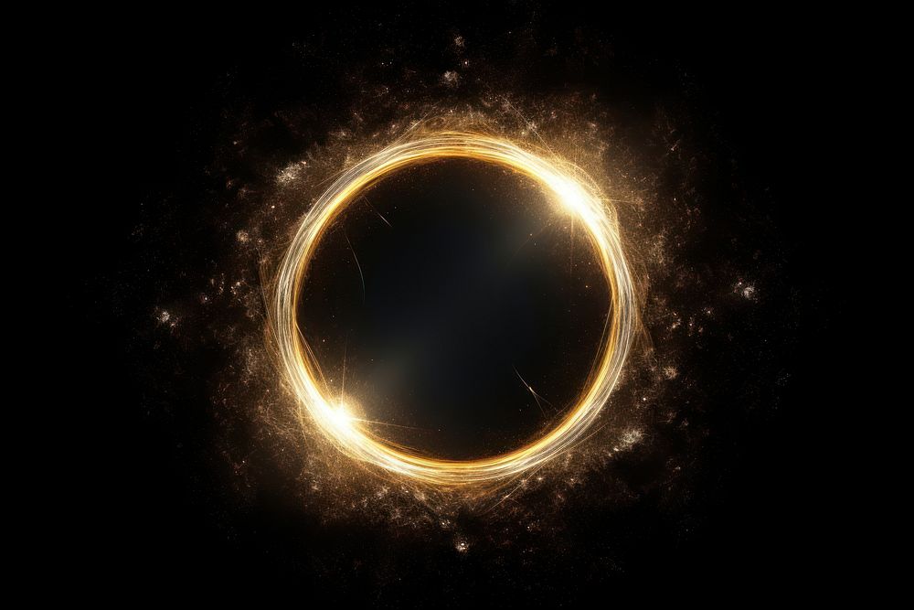 Circle astronomy eclipse sparks.
