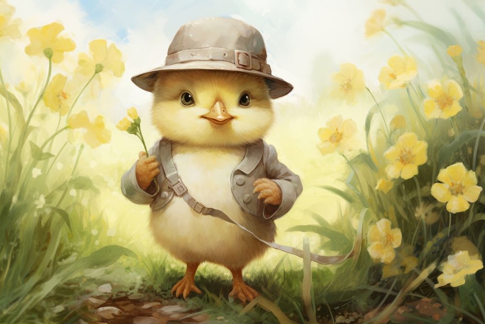 Baby chick outdoors nature bird. AI generated Image by rawpixel.