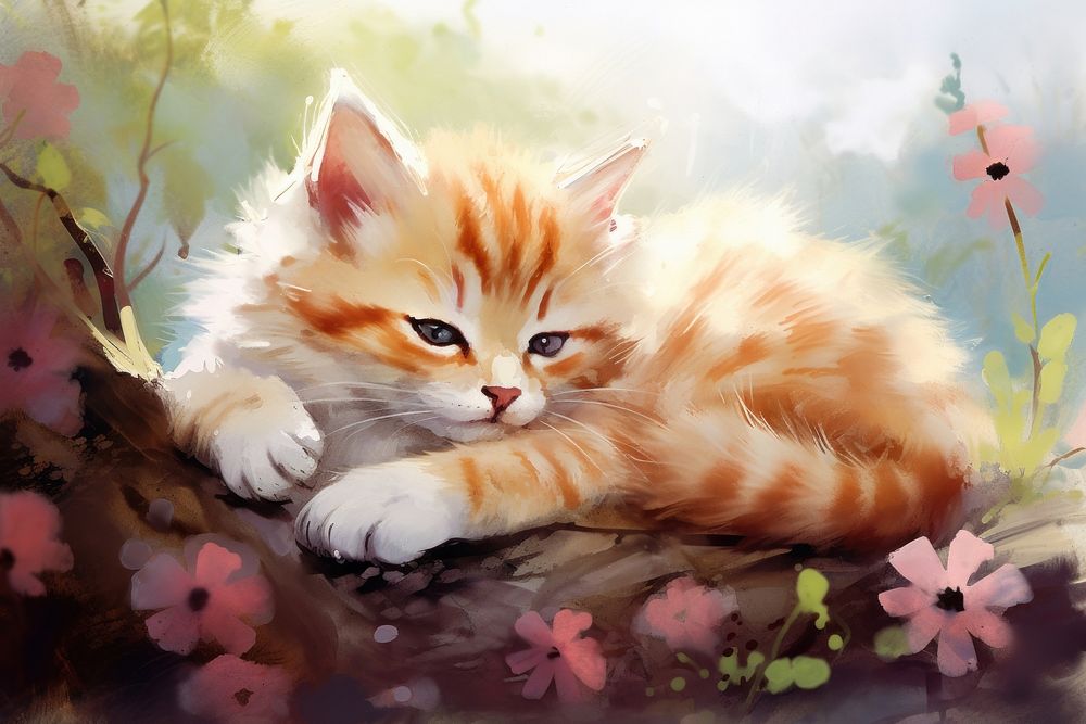 Cute baby kitten animal mammal pet. AI generated Image by rawpixel.