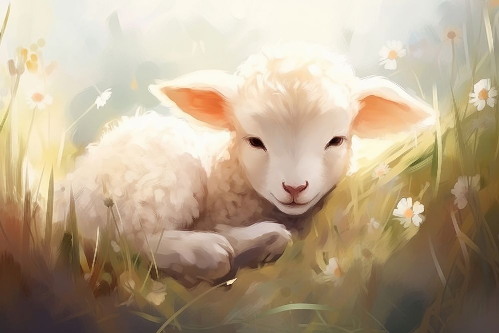 Cute baby sheep livestock outdoors animal. AI generated Image by rawpixel.