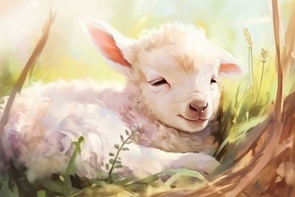 Cute baby sheep livestock outdoors animal. AI generated Image by rawpixel.
