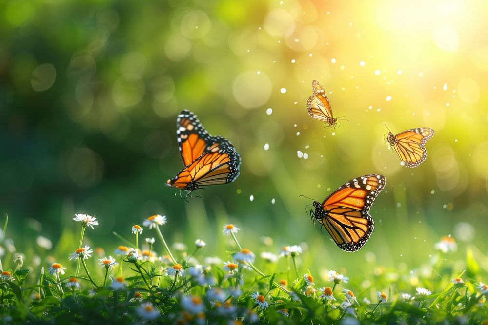 Flying butterflies butterfly outdoors nature.
