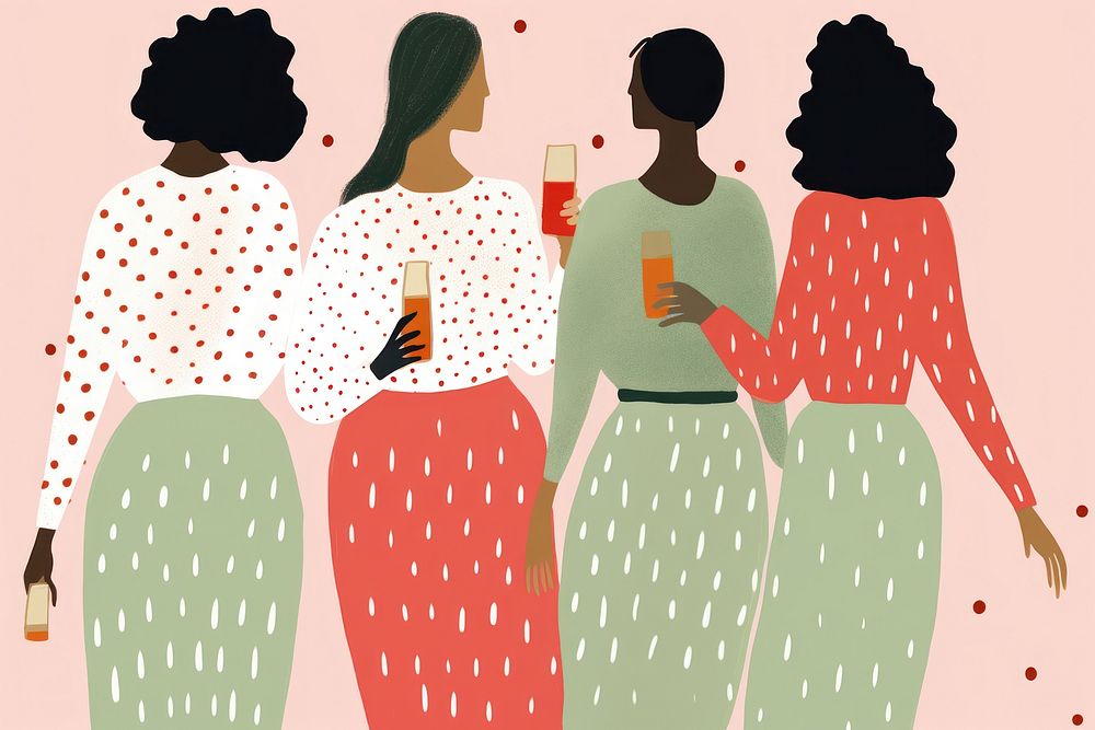  Champagne drinking adult women. AI generated Image by rawpixel.