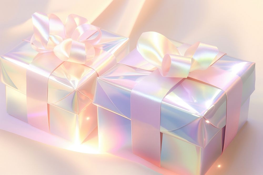 Pastel 3d holographic giftbox pattern illuminated celebration.