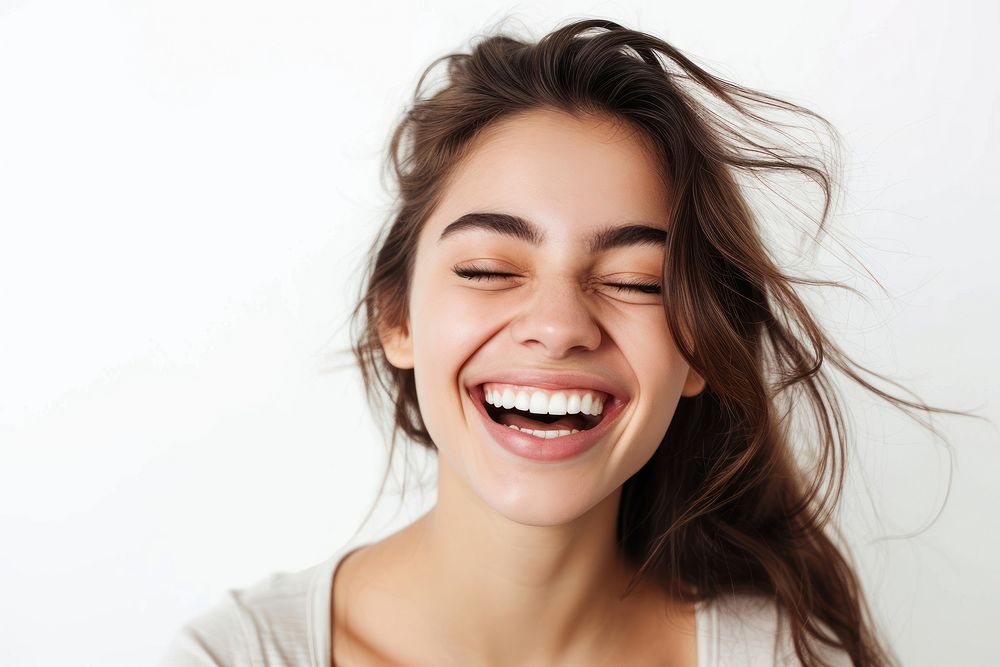 Woman laughing portrait smile.