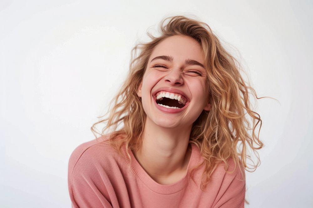 Woman laughing portrait adult.