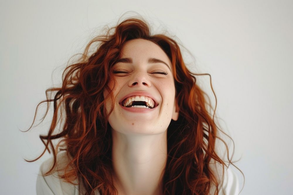 Woman laughing portrait adult.