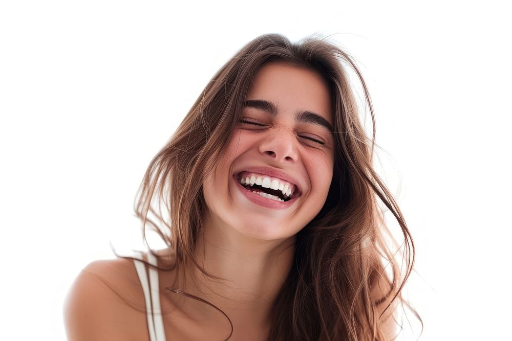 Woman laughing portrait smile.