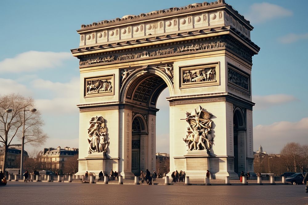 Arc de triomphe architecture landmark day.