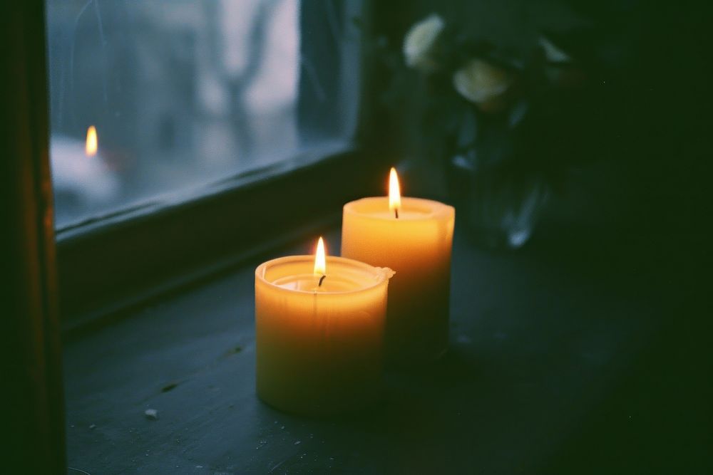 Candle spirituality illuminated darkness.