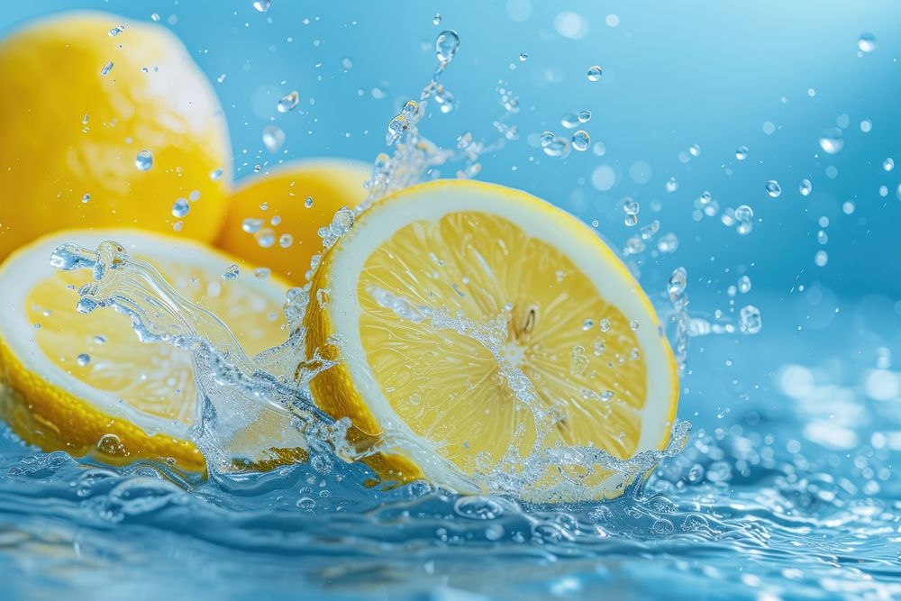 Lemonade lemon splashing lemonade.