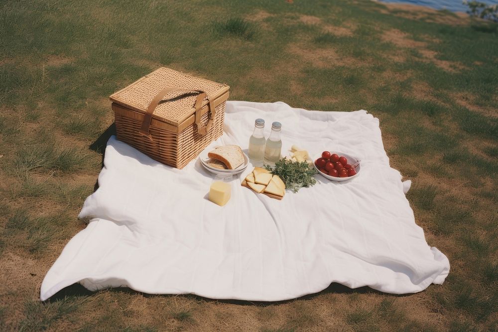 Picnic food refreshment tablecloth. AI generated Image by rawpixel.