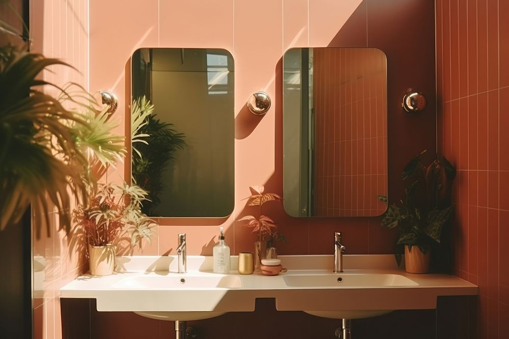 Restroom plant sink architecture. | Free Photo - rawpixel