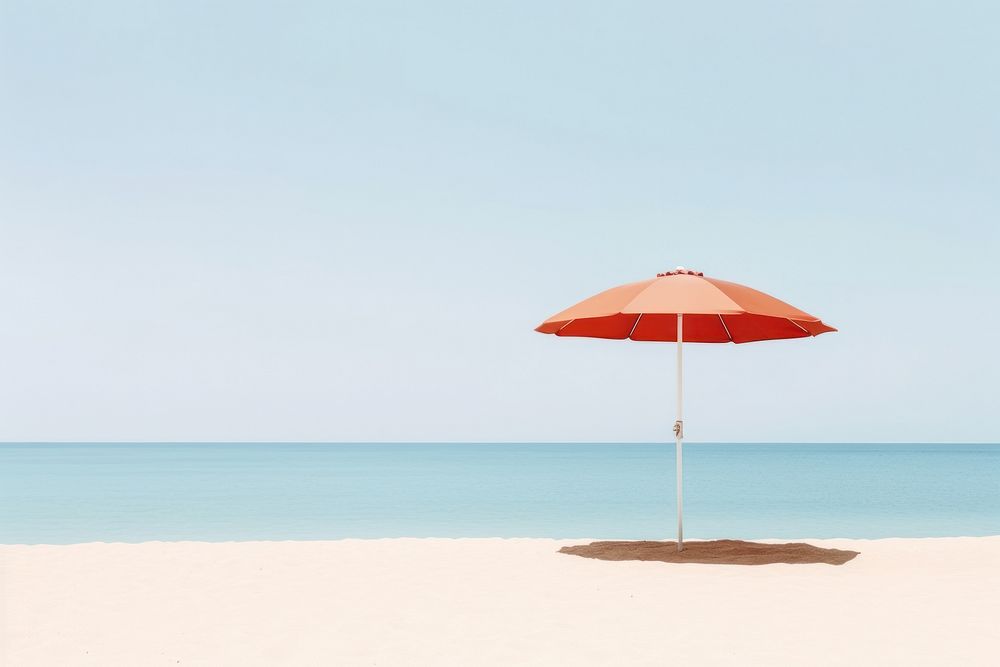 Summer beach umbrella outdoors nature. AI generated Image by rawpixel.
