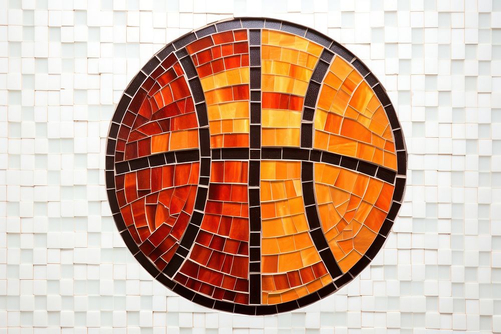 Mosaic tiles of basketball backgrounds shape art.