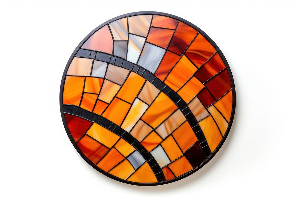 Mosaic tiles of basketball shape glass art.