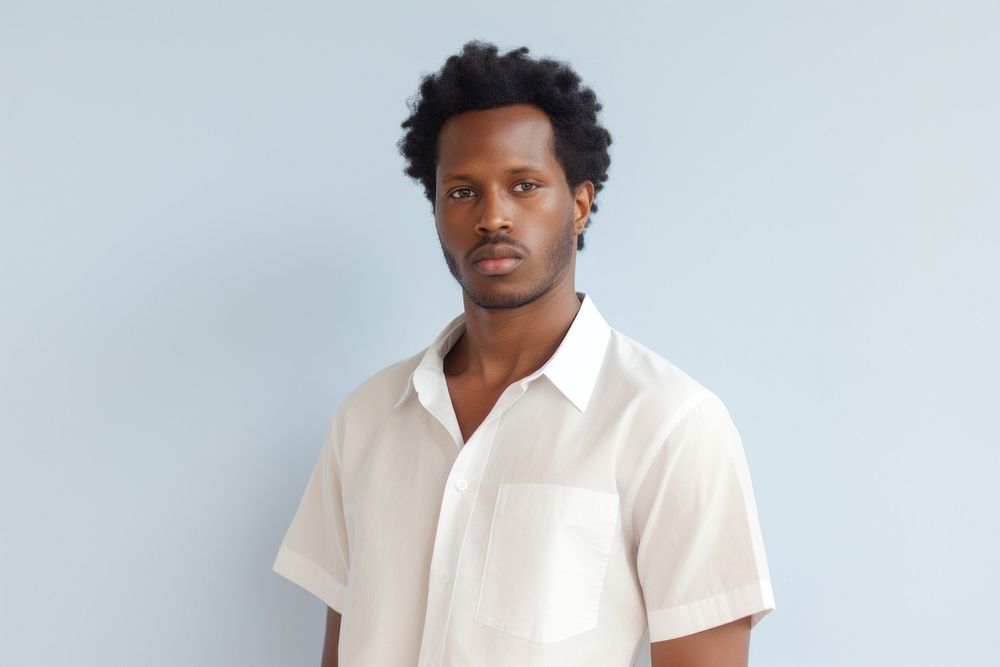 A portrait of black man shirt adult individuality.