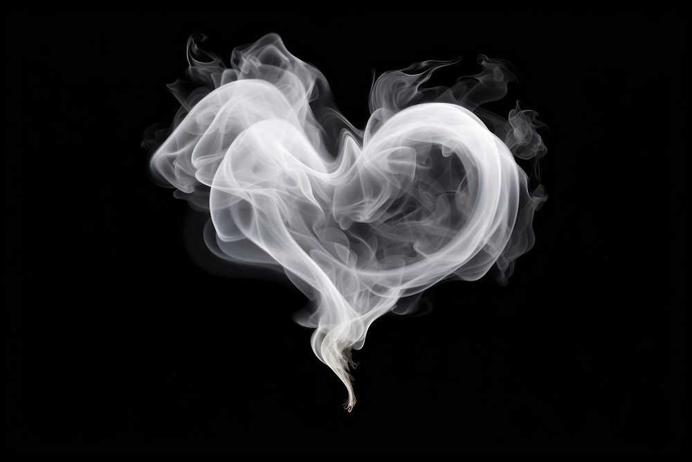Smoke steam smoke white heart.