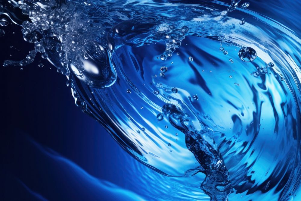Abstract blue color water wave backgrounds refreshment reflection.