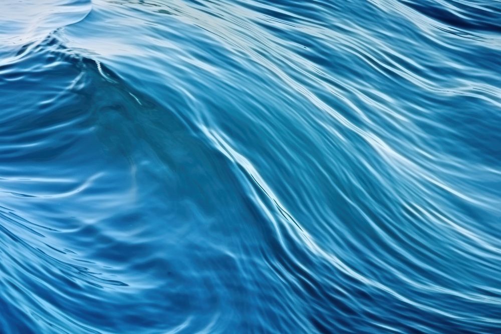 Abstract blue color water wave backgrounds outdoors pattern.