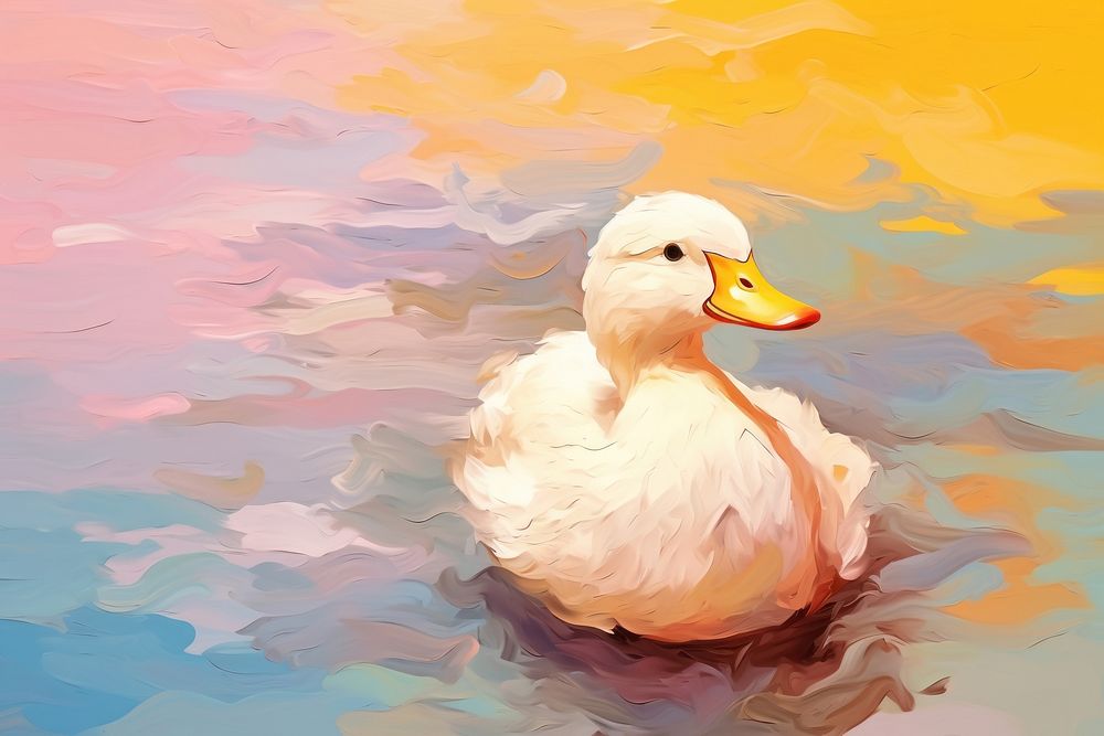 Duck painting animal bird.