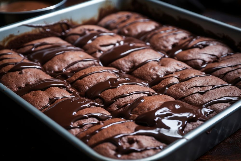 Baking brownies chocolate dessert food.