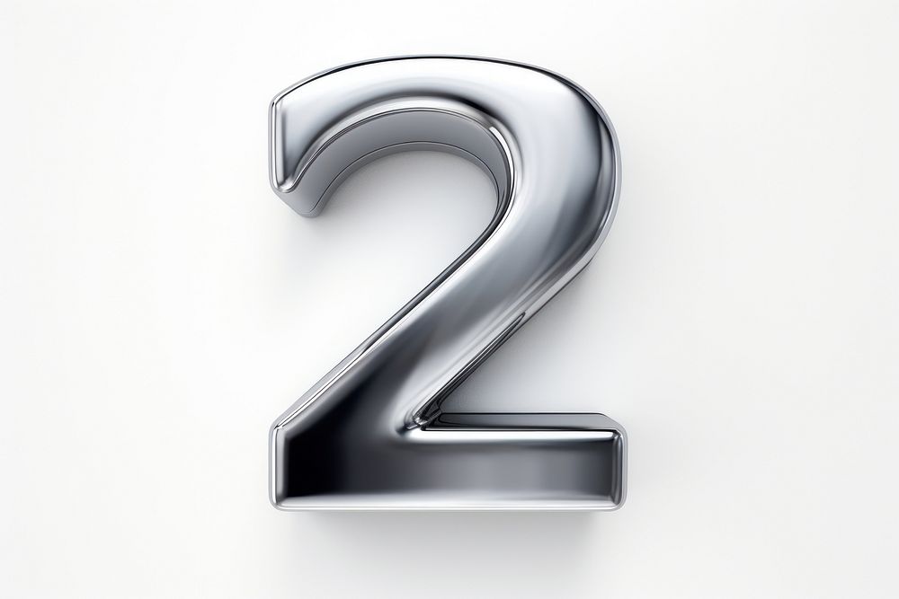 2 number letter Chrome material symbol text white background.