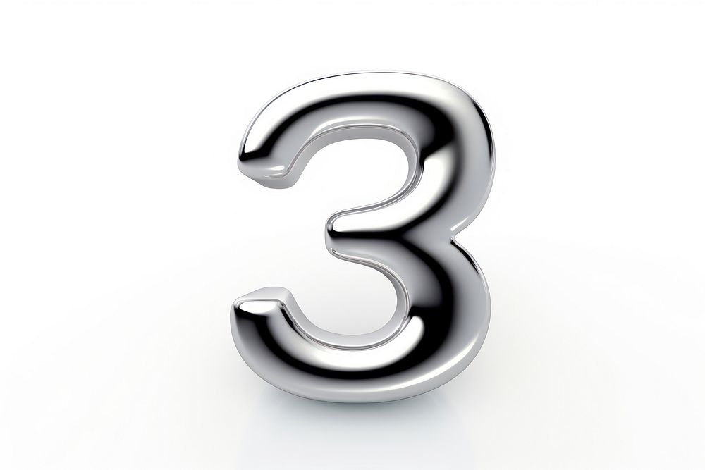 9 number letter Chrome material white background circle symbol.