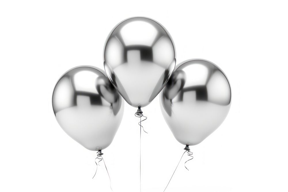 Balloons Chrome material white background celebration anniversary.
