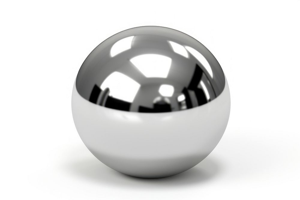Planet Chrome material sphere white background accessories.