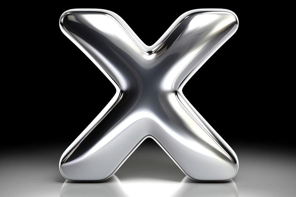 X letter shape Chrome material white background furniture weaponry.
