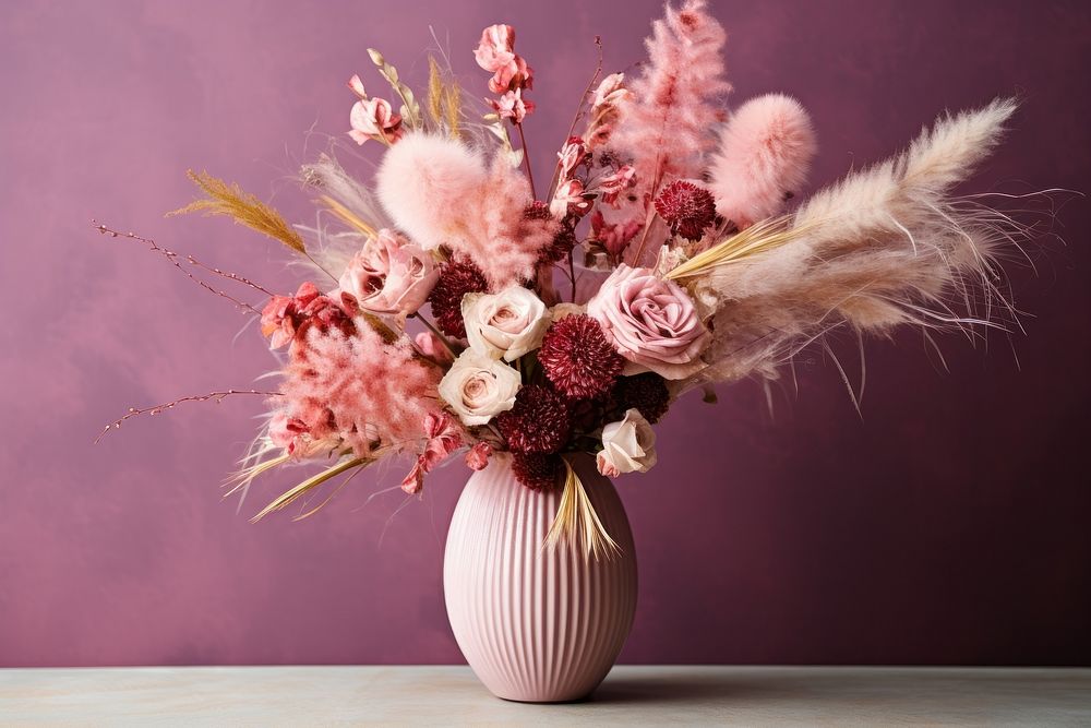 Flower plant vase pink.