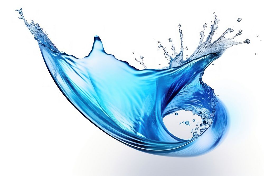 Blue water splashes falling bubble aqua.
