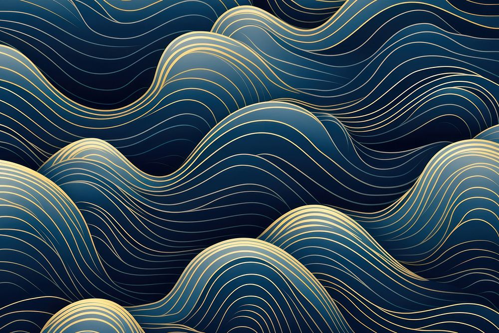 Blue gold water wave line pattern background backgrounds nature accessories.