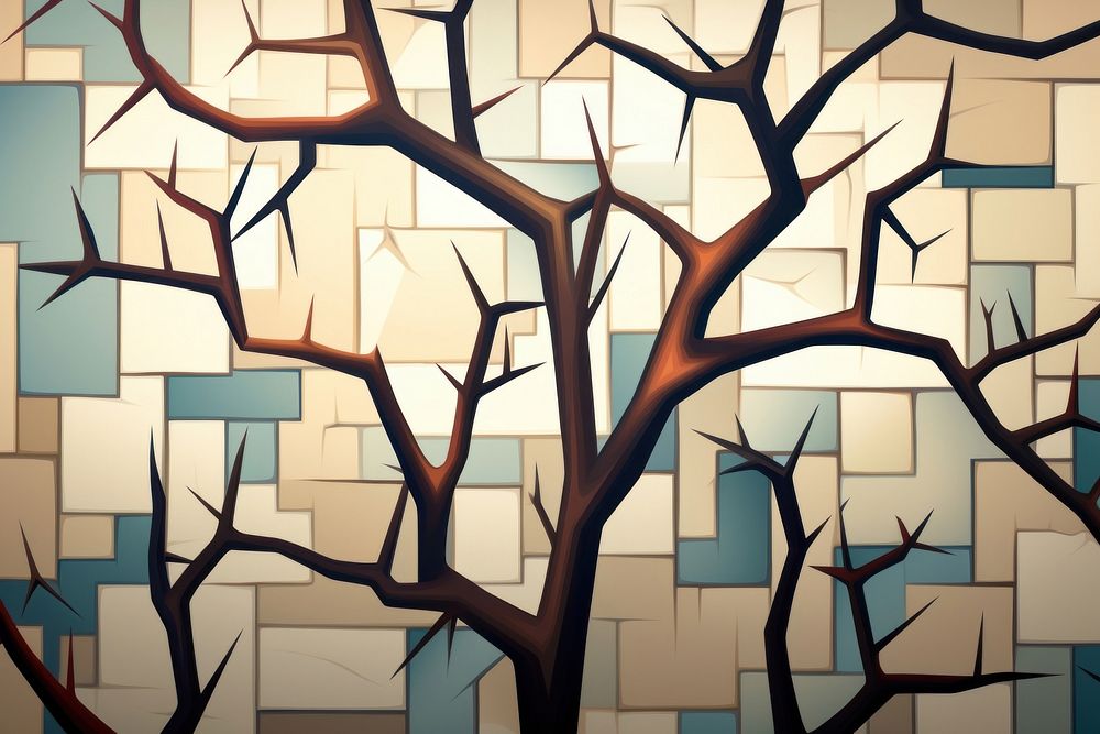 Branch cubism wallpaper pattern art architecture.