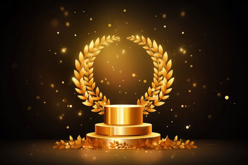 Gold award gold achievement lighting.