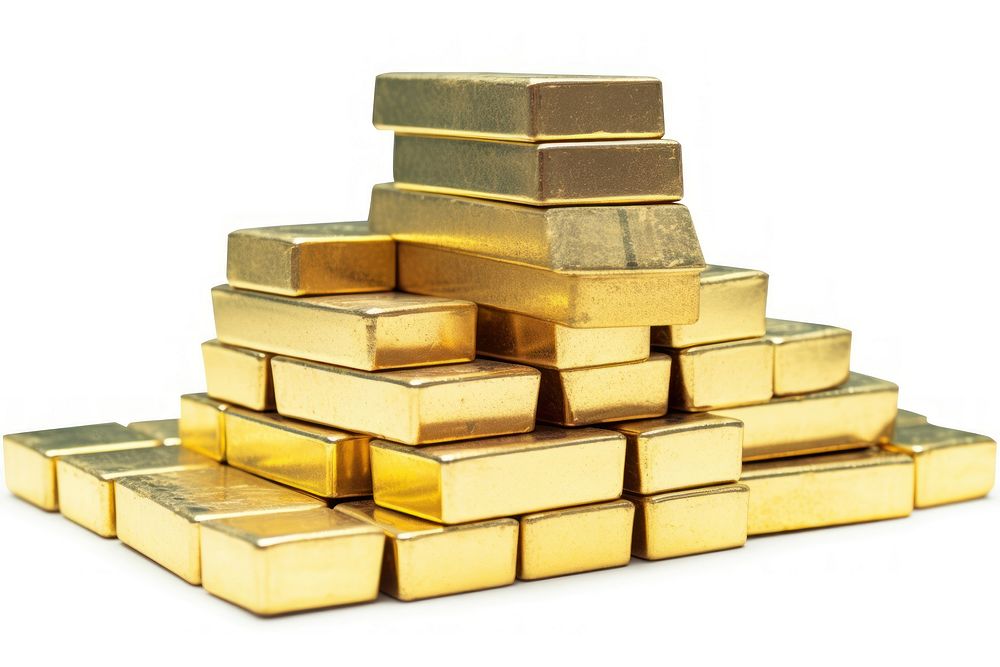 Gold bars stacked backgrounds white background investment.
