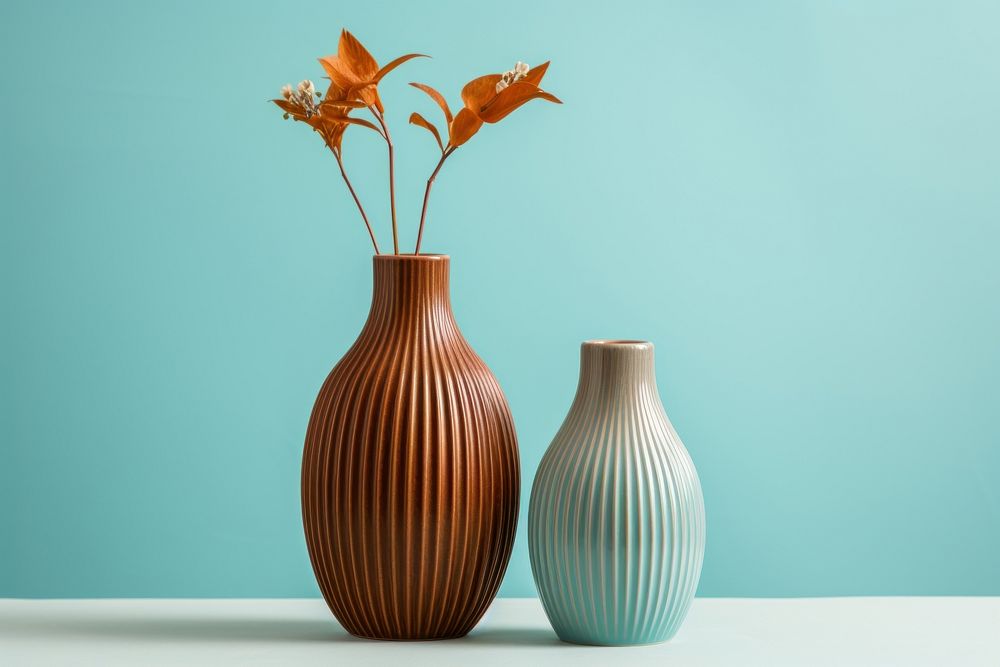 Vases pottery blue arrangement.